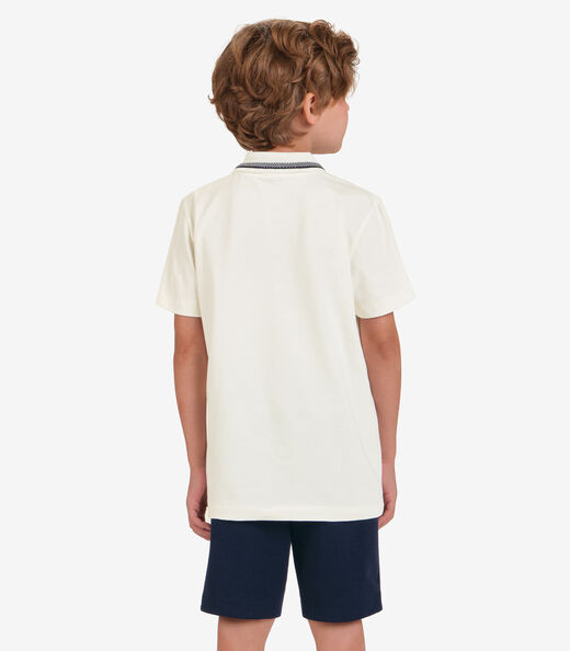 Conjunto Polo com Bermuda Menino Trick Nick Bege
