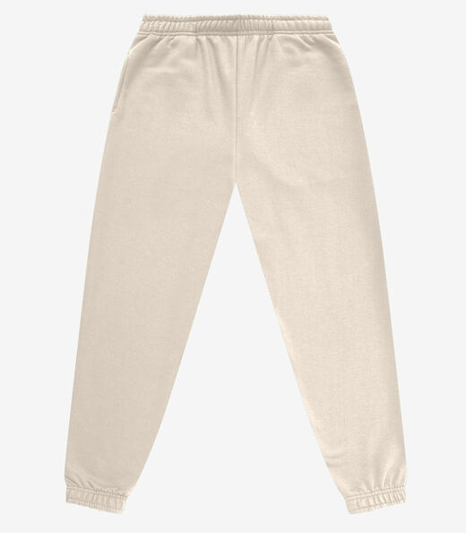 Calça Jogger Básica Moletom Peluciado Rovitex Bege