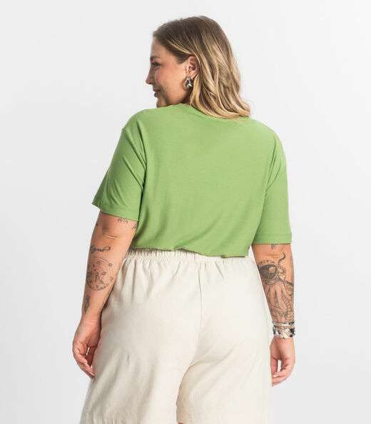 Blusa Viscose Plus Size Secret Glam Verde