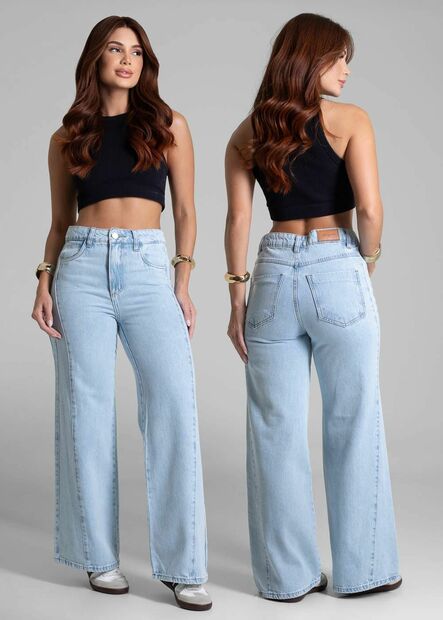 Calça Jeans Sawary Wide Leg Petit - 281972