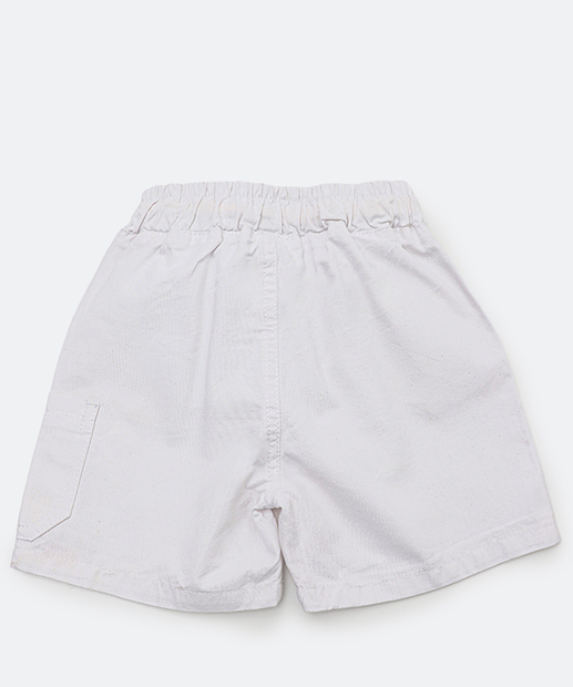 Bermuda Infantil Sarja Bolsos MR Tam 1 a 3 Branco