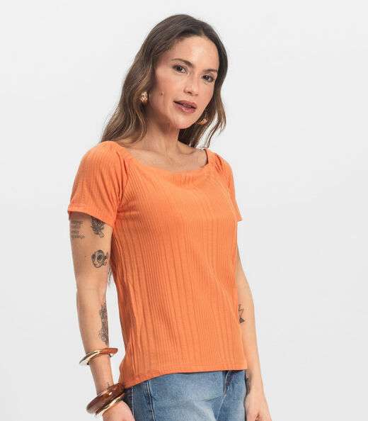 Blusa Feminina Canelada Infinita Cor Marrom