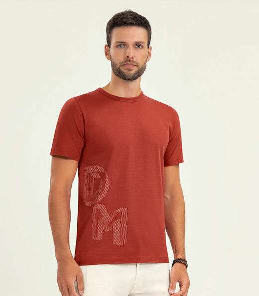 Image_Camiseta Masculina Manga Curta Meia Malha Diametro Laranja