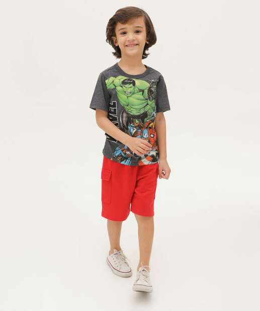 Bermuda Infantil Moletinho Cargo MR Tam 4 a 10