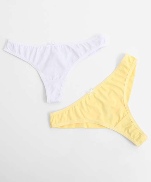 Image_Kit 2 Calcinhas Fio Duplo Microfibra Marisa Amarelo