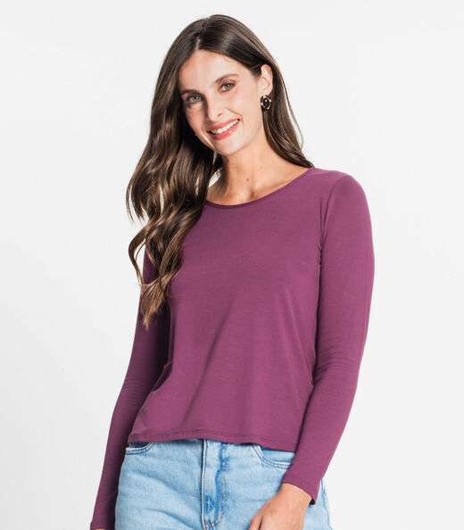 Blusa Feminina Manga Longa Rovitex Roxo