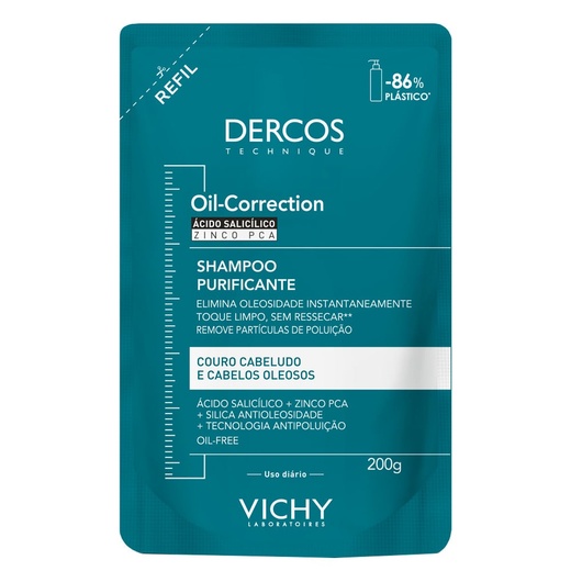 Image_Kit com 3 Unidades de Shampoo Dercos Purificante Oil-Correction Com Ácido Salicí