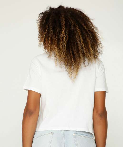 Blusa Cropped Feminina Estampa Stitch Manga Curta Disney