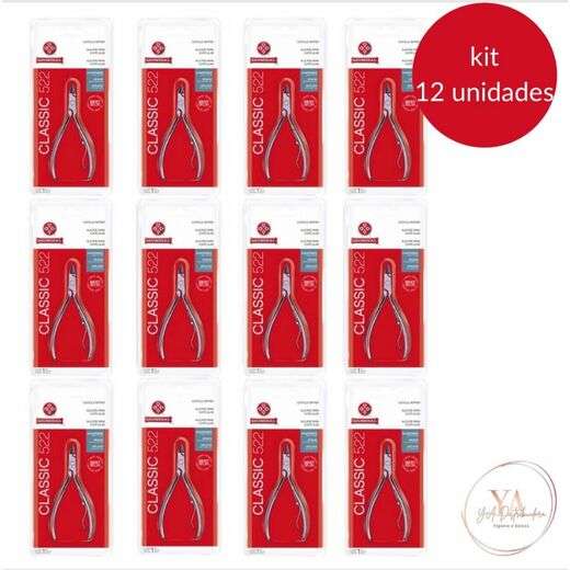 Kit com 12 Alicate Cutícula Mundial 522 Profissional Original