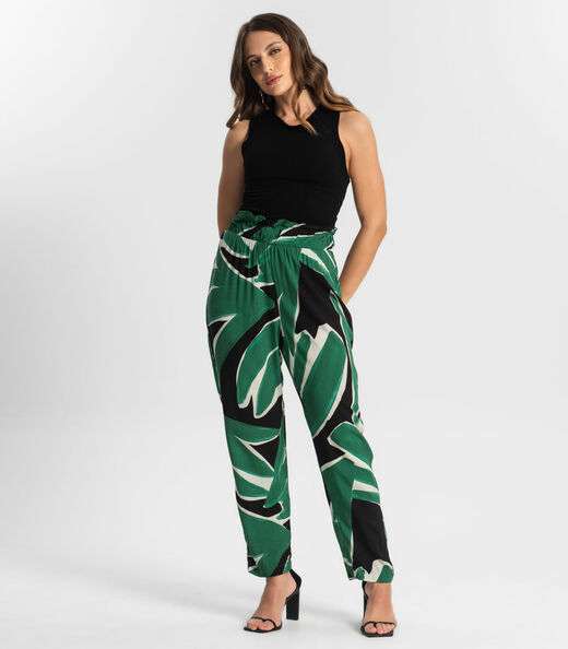 Calça Feminina Estampada Endless Preto