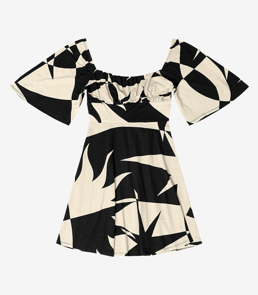 Vestido Feminino Estampado Endless Preto