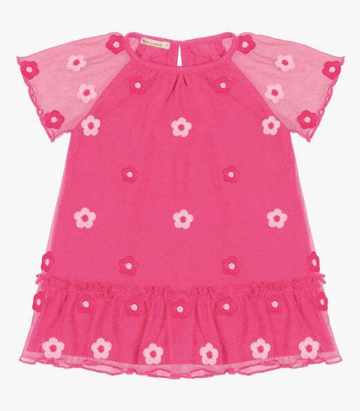 Image_Vestido Infantil Com Babados Trick Nick Rosa