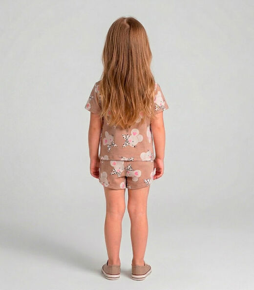 Conjunto Infantil Blusa e Shorts Select Marrom