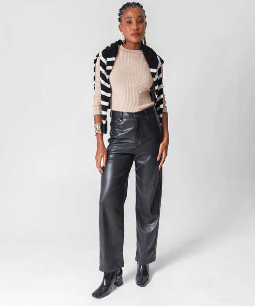 Suéter Feminino Canelado Marisa Bege