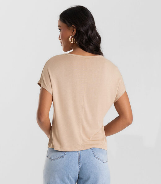 Blusa Feminina Visco Tricot Com Estampa Rovitex Marrom