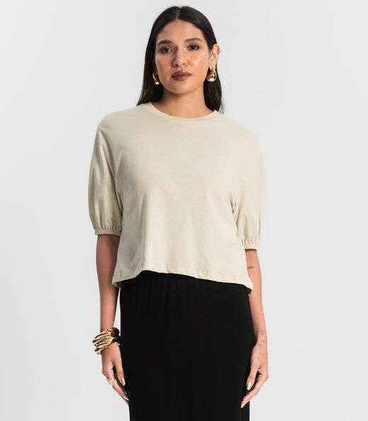 Image_Blusa Feminina Manga Camponesa Rovitex Bege