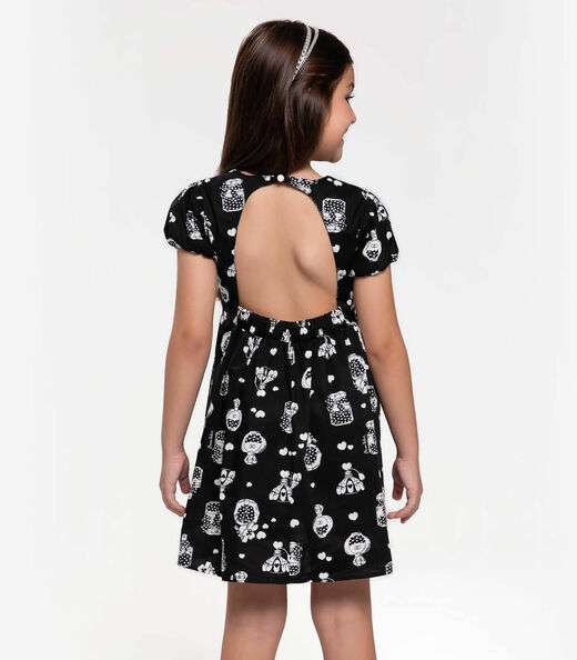 Vestido Infantil Trick Nick Preto