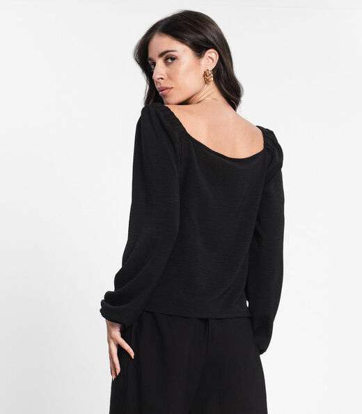 Blusa Feminina Manga 7/8 Rovitex Preto