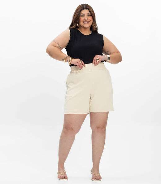 Regata em Viscose Feminina Plus Size Secret Glam Preto