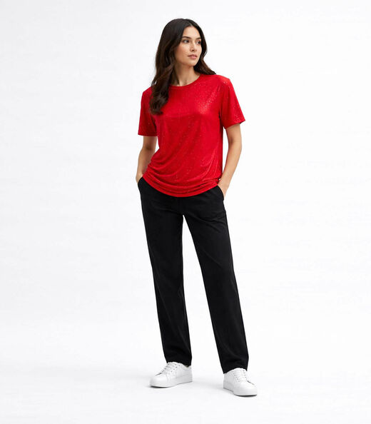 Camiseta Feminina B?sica Infinita Cor Vermelho