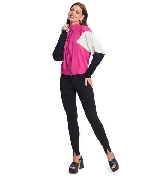 Jaqueta Feminina Recortes Rovitex Rosa
