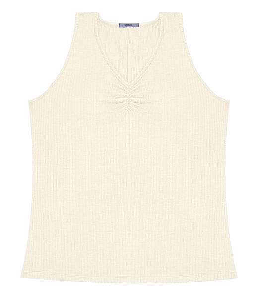 Regata Plus Size Em Ribana Canelada Secret Glam Bege