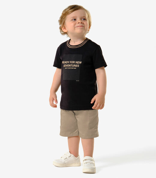 Conjunto Infantil Camiseta Com Bermuda Trick Nick Preto