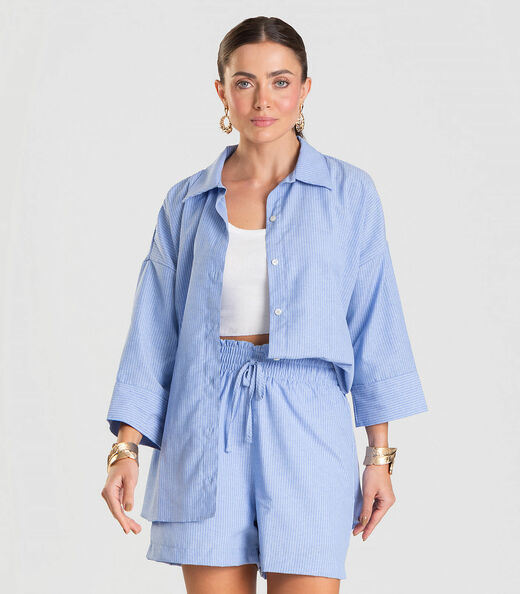 Image_Shorts Feminino Listrado Dianna Azul