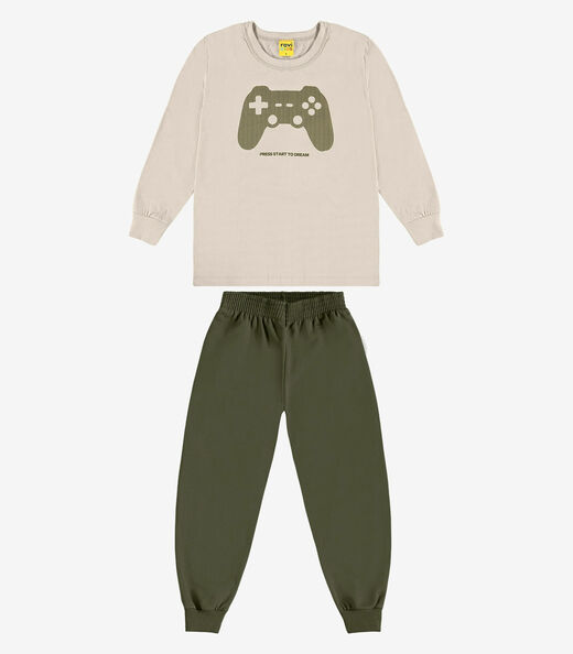 Image_Conjunto Camiseta com Calça Meia Malha Rovi Kids Bege