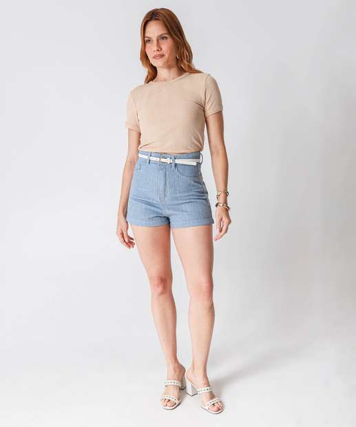 Blusa Feminina Canelada Marisa Bege