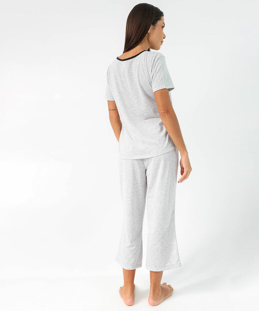 Pijama Feminino Capri Laço Marisa Cinza