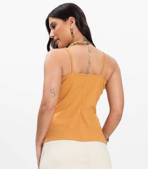 Blusa de Alça Infinita Cor Amarelo