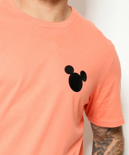 Camiseta Masculina Estampa Mickey Manga Curta Disney