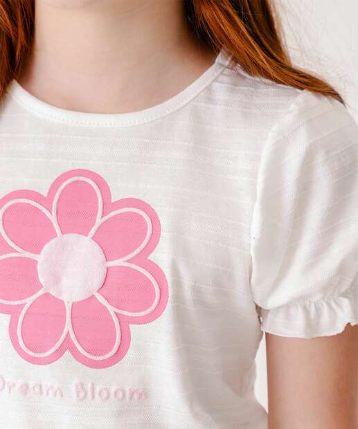 Blusa Infantil Estampa Flor Marisa Tam 4 a 10