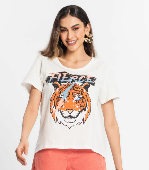 Blusa T-Shirt Feminina Estampada Select Branco