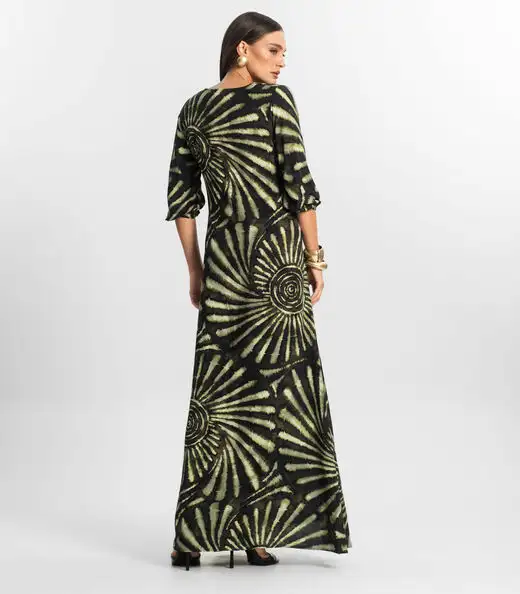 Vestido Longo Feminino Viscose Endless Verde