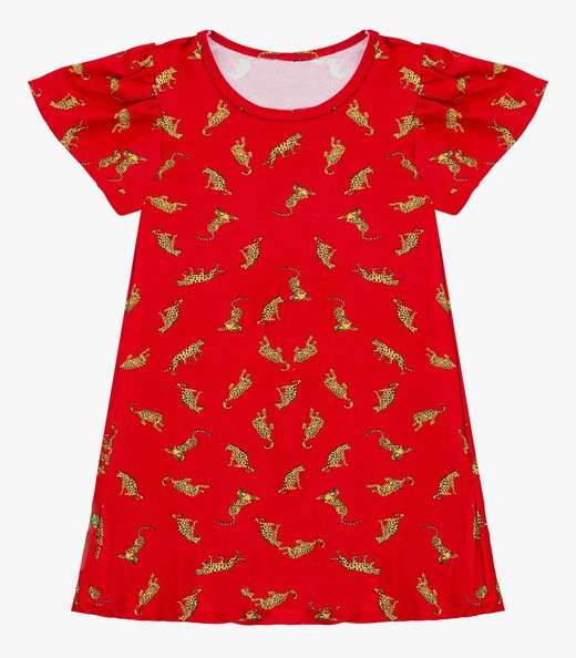 Vestido Infantil Feminino Estampado Select Vermelho