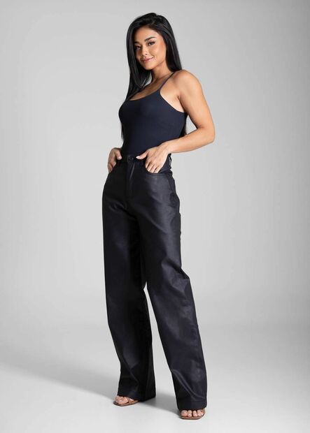 Cal?a Resinada Sawary Wide Leg -282589