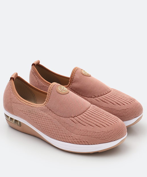 Tênis Casual Slip On Feminino Modare Bege