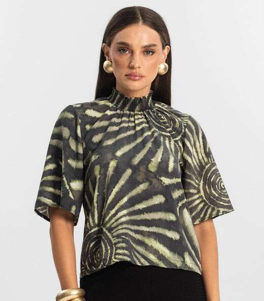 Blusa Manga Flutuante de Viscose Endless Verde