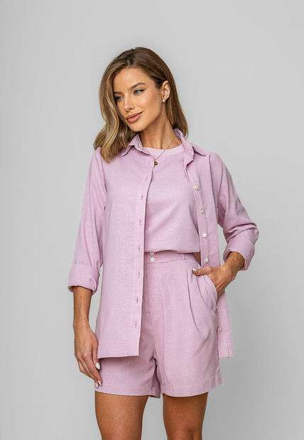 Image_Camisa Alfaiataria Linho M/L Com Bolso Rosa Salvatore