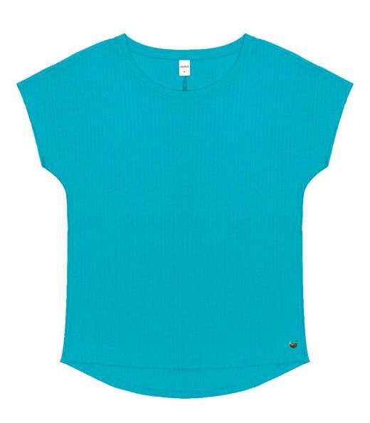 Blusa Feminina Ribana Canelada Básica Rovitex Azul