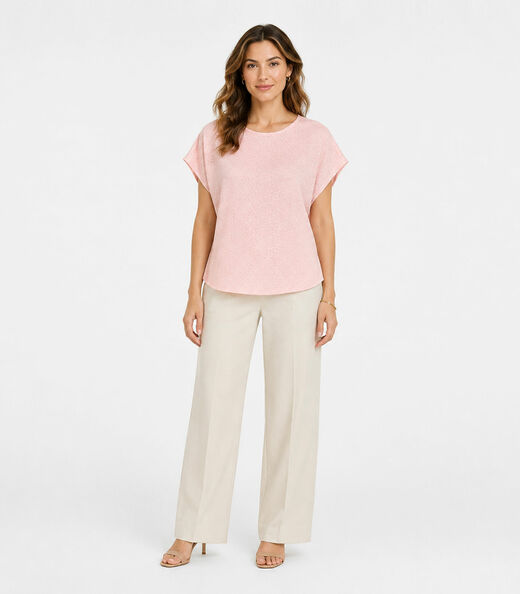 Blusa Feminina Malha Jacquard Vulca Infinita Cor Rosa