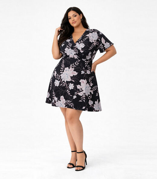 Image_Vestido Curto Feminino Plus Size Helanca Select Preto