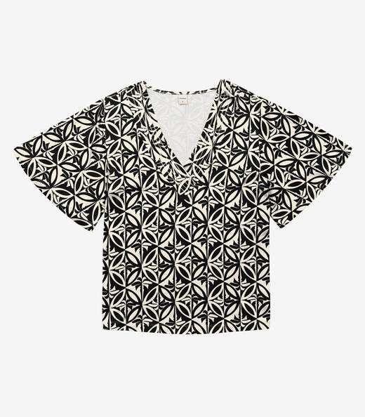 Blusa Feminina Estampada Godê Rovitex Preto
