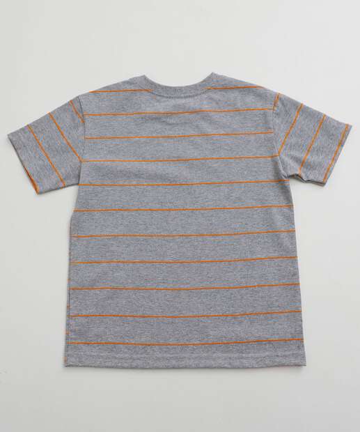 Camiseta Infantil Listrada Marisa Tam 4 a 10 Cinza 