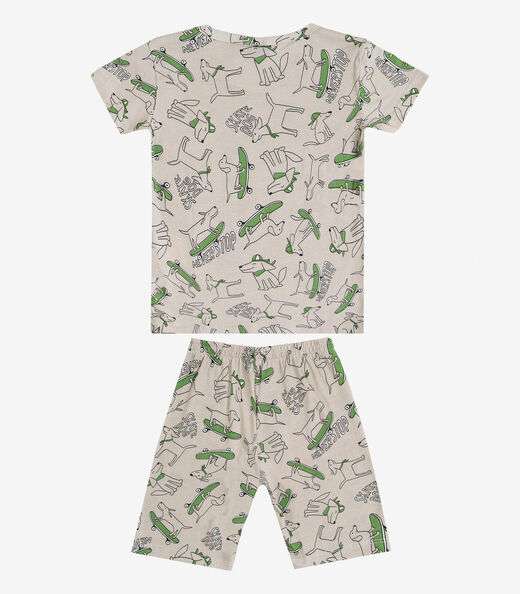 Pijama Infantil Masculino Em Cotton Select Bege