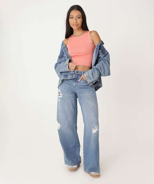 Blusa Cropped Feminina Canelada Marisa