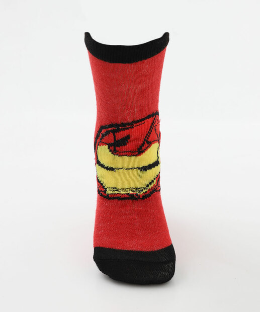 Kit 2 Meias Infantil Estampa Super Heróis Marvel Vermelho