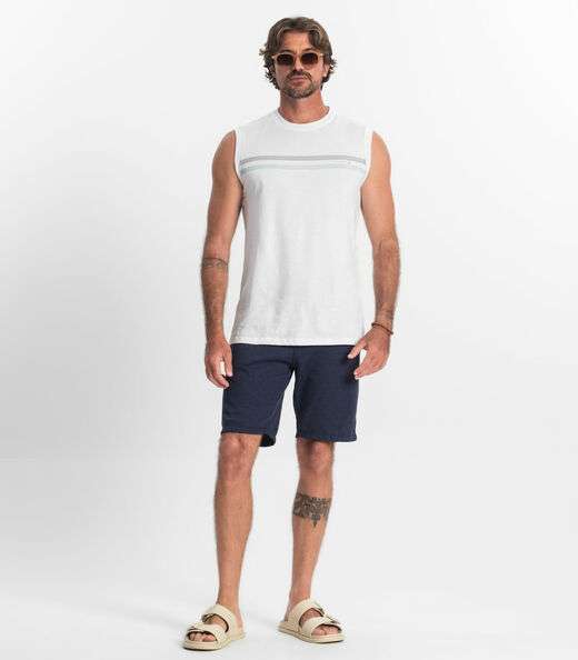 Regata Masculina Meia Malha Diametro Branco